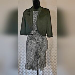 Julianna Taylor size 14 Classic Vintage Style Jacket and Dress : Black and White